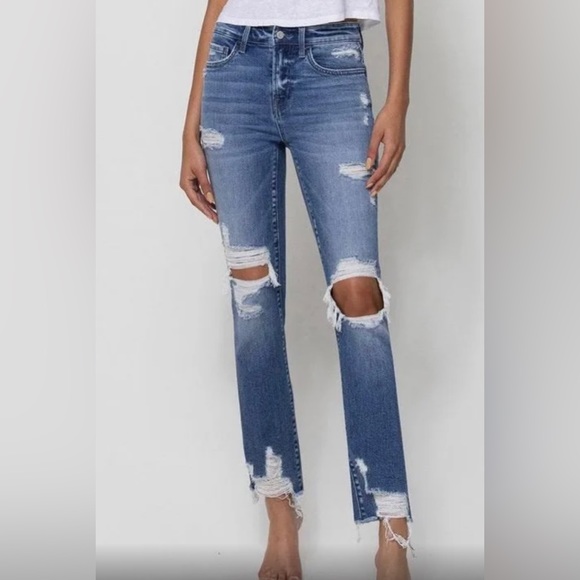 Sleep & Dance Flying Monkey Distressed Denim Mid Rise Jeans 28 - Picture 3 of 7